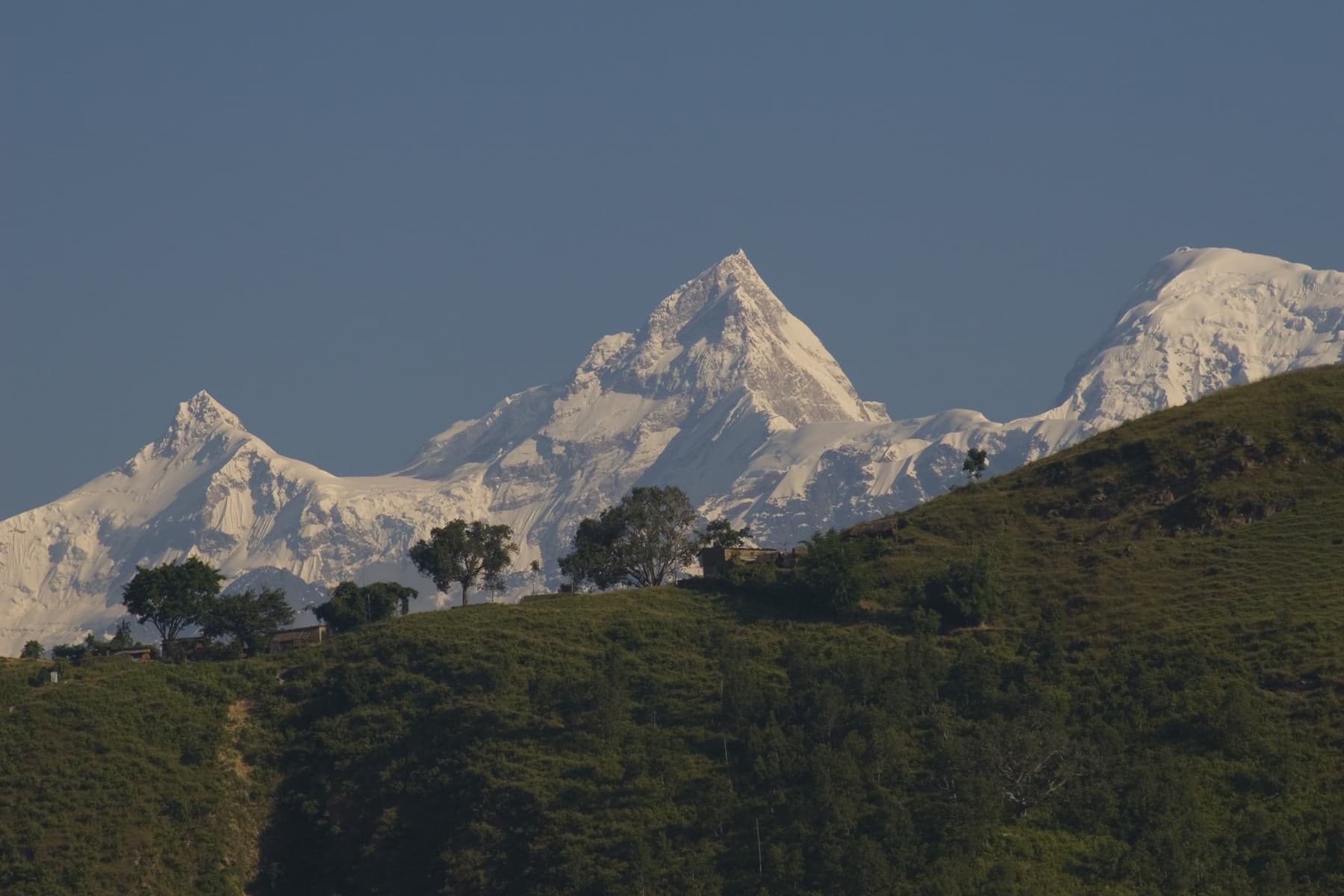 South face of Himalchuli (7893 m). This was taken during out Hike from aarughat to a place called ghyampesal. It's a four hour hike. Nepal.
