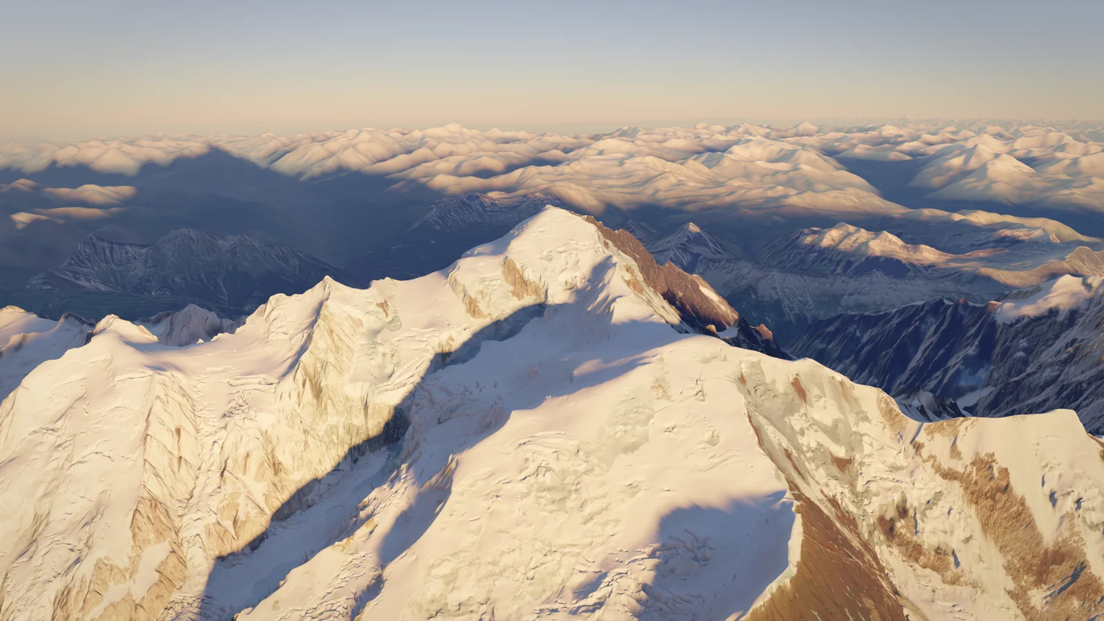 Mont Blanc, rendered from the terrain model